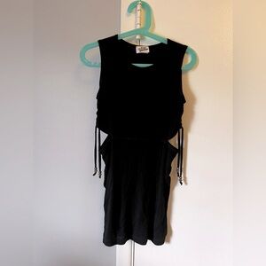 Black Sleeveless Dress with Side Ties